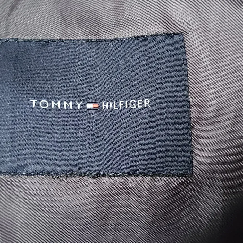 Tommy Hilfiger Gray Worsted Wool 2-Btn 2 Vent Sport Coat Blazer Jacket 48L Long